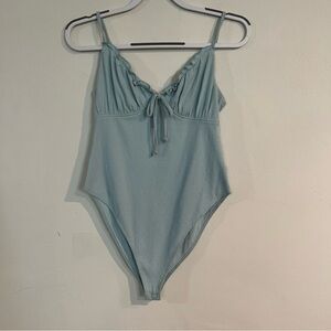 Wild Fable Tank Ruffled Tie Front Bodysuit M